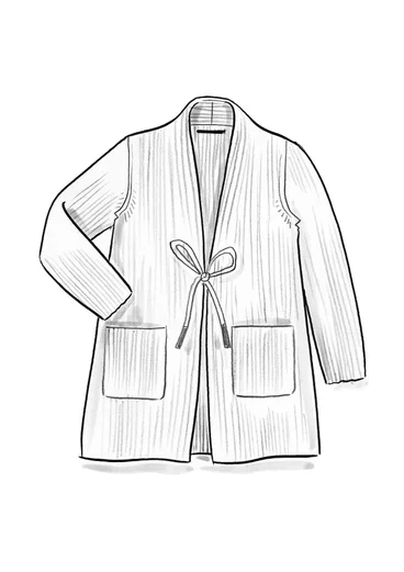 Langstrickjacke aus Wolle - dunkelaschgrau-melange