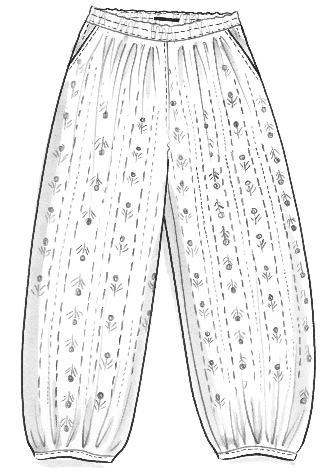 Vevd bukse «Chamomile» i økologisk bomull