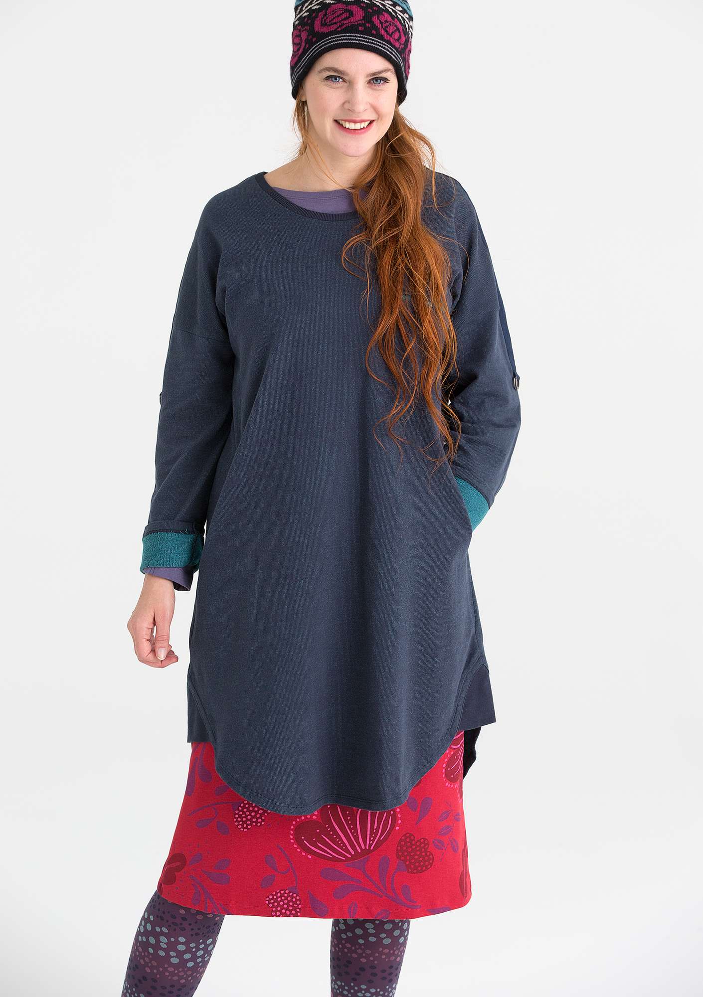 Tunic in eco-cotton blue mussel thumbnail