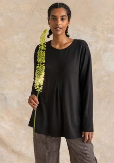 Jerseytunika aus Viskose/Elasthan - schwarz