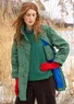Parka "Lucy" en coton biologique tissé (vert bouteille/motif M)