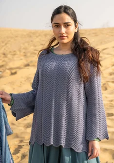 Pull "Rose" en coton recyclé - noir de fumée clair