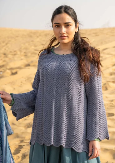 “Rose” recycled cotton sweater - light carbon black
