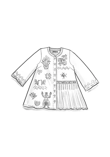 Bestickte Bluse „Skåne“ aus Bio-Baumwolle - brillantblau
