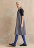 “Esme” woven organic cotton/linen dress (iron grey/stripe M)