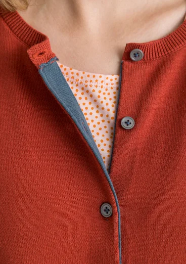 “Esme” organic/recycled cotton cardigan - madder red