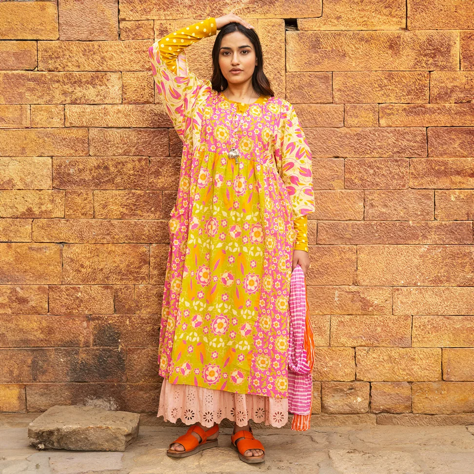 Webkleid „Samarkand“ aus Bio-Baumwolle - wildrose