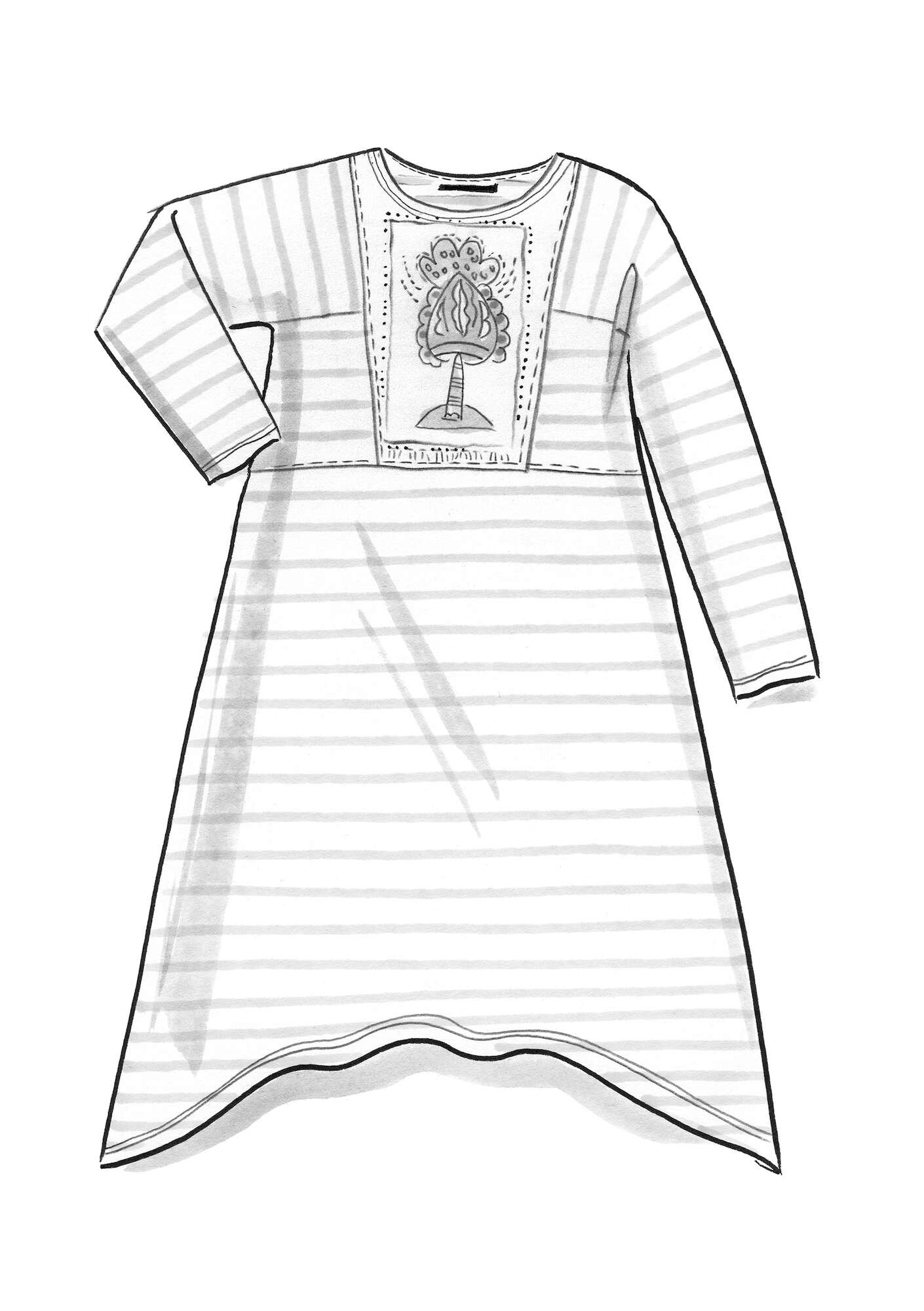 Robe  Artemis  en jersey de coton biologique/modal gris cendré foncé chiné