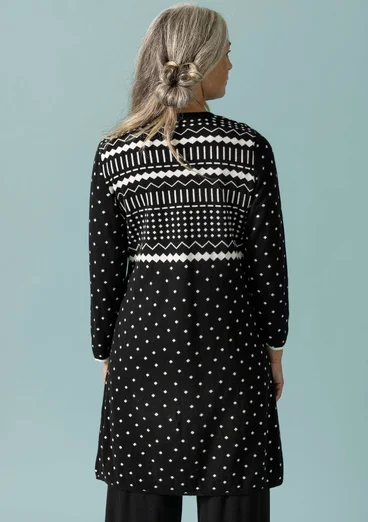 Striktunika "Elsie" i økologisk/genanvendt bomuld - sort