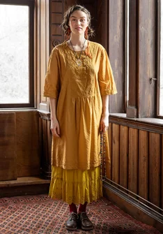 Kleid „Wanja“ aus Bio-Baumwollgewebe - ocker