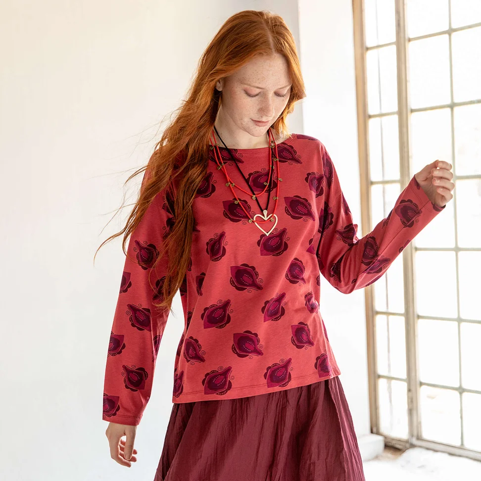 Topp «Calla» i økologisk bomull / modal - rosentre