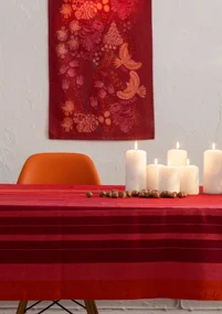 “Alaska Sky” tablecloth in organic cotton - poppy