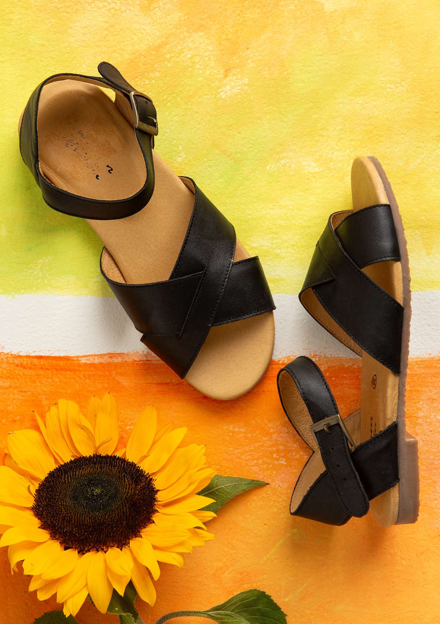 Sandales en cuir nappa noir thumbnail