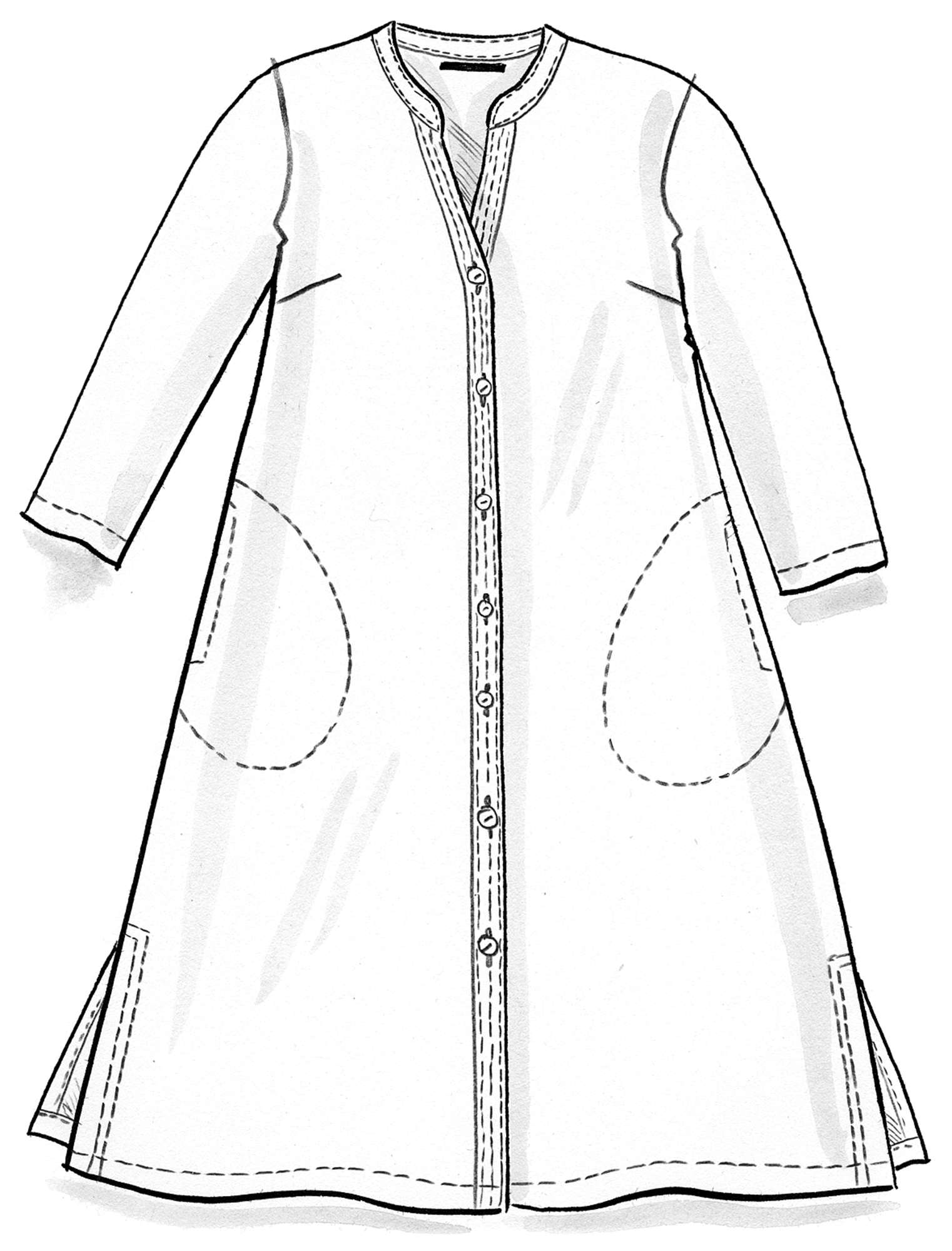 Robe chemise en lin/lyocell