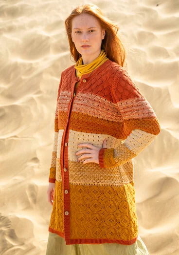 “Chloe” recycled cotton coatigan - henna