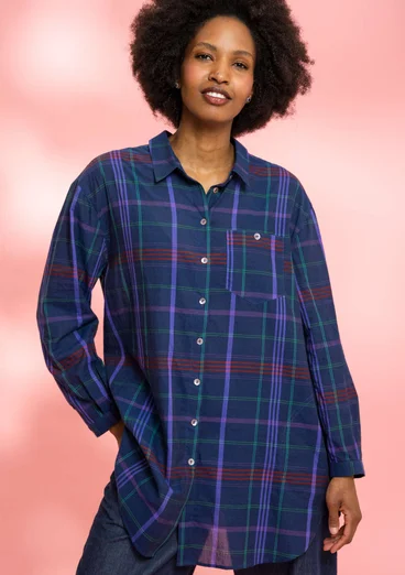 Chemise à motif en coton biologique tissé - encre