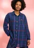 Chemise à motif en coton biologique tissé (encre M)