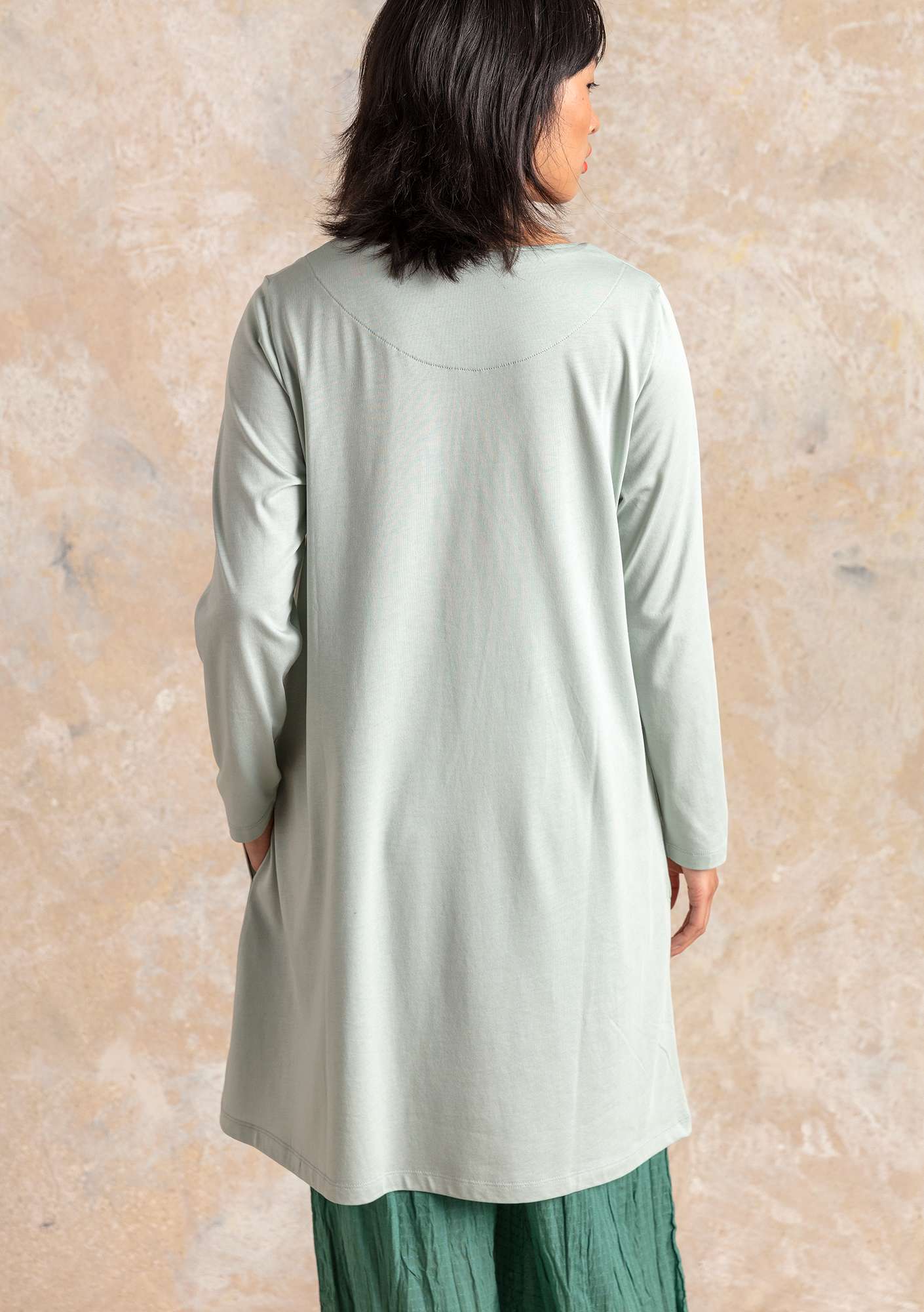 “Aria” jersey tunic in organic cotton/modal mint thumbnail