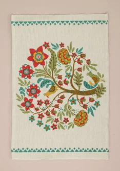 “Tree of Life” place mat in linen/cotton - natural