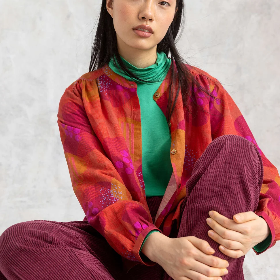 “Rime” organic cotton corduroy trousers - burgundy