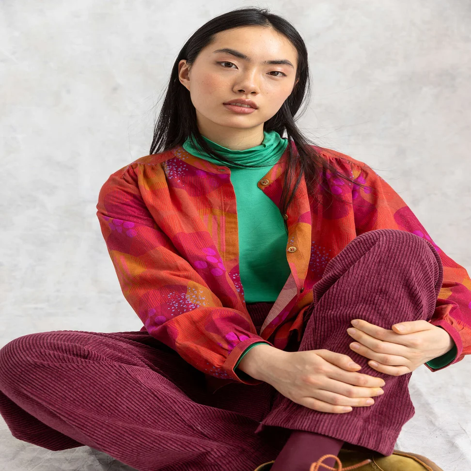 “Rime” organic cotton corduroy trousers - burgundy