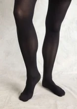 Einfarbige Strumpfhose aus Recycling-Polyamid - schwarz