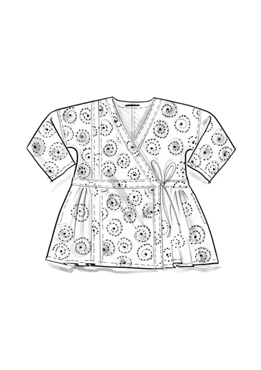 Blouse croisée "Clay" en coton biologique - indigo