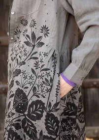 Robe "Autumn" en lin tissé - gris fer