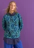“Ophelia” organic/recycled cotton sweater (teal L)