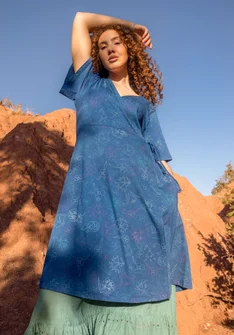 “Carmen” jersey dress in organic cotton/modal - porcelain blue