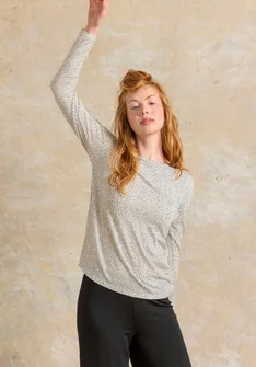 “Bianca” lyocell/elastane jersey top - black/patterned