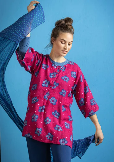 Tunique "Loella" en lin tissé - cochenille