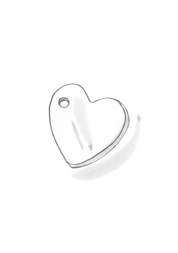 Charm "Heart" en argent - argent