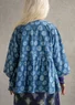 “Clay” wrap blouse in organic cotton (indigo S)