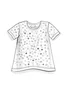 T-shirt "Confetti" i tynd økobomuld (klar rød/mønstret L)