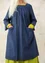 Woven dress in organic cotton (dark indigo S)