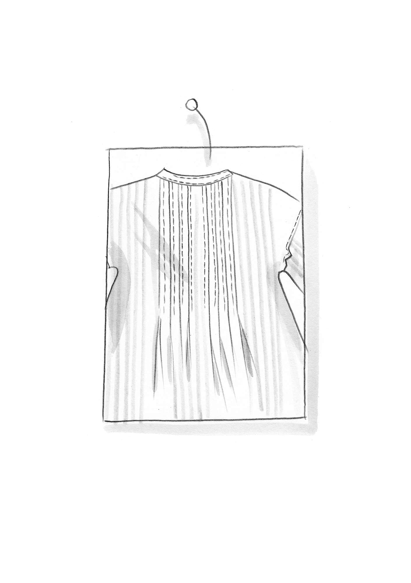 Kleid „Serafina“ aus Öko-Baumwollgewebe elefantengrau-gemustert