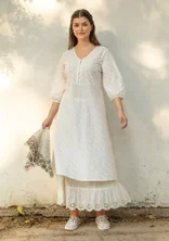 “Eka” woven organic cotton dress - almond milk