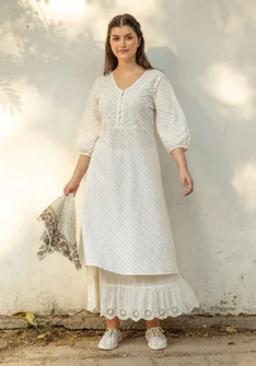 “Eka” woven organic cotton dress - almond milk