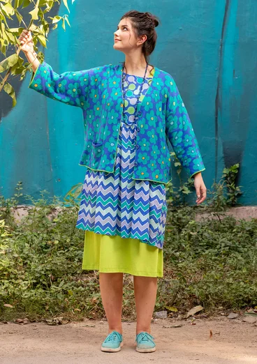 Cardigan "Polli" i økologisk bomuld - brillantblå