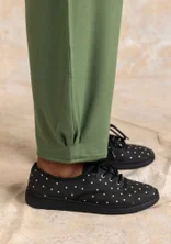 Chaussures ”Bianca” en tissu de coton biologique - noir/plumes