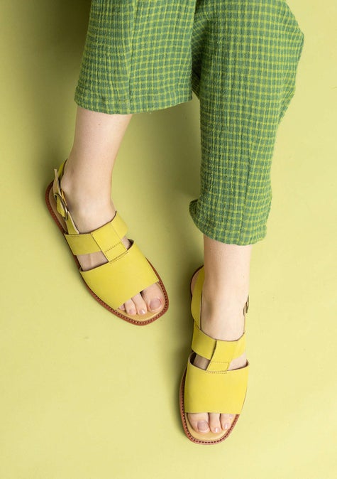 Sandal i nubuck lime green