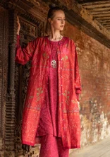 Robe "Cassiopeia" en tissu de coton biologique/soie - tomate