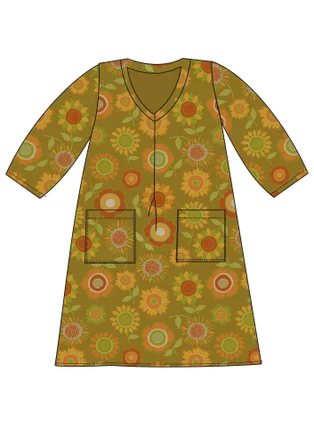Kjole med V-utringning - curry/sunflower