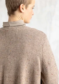 Lambswool blend coatigan - mole/melange