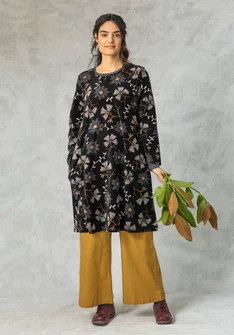 “Paraguay” organic cotton/recycled polyester velour dress - black