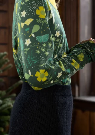 “Fyrverkeri” jersey top in organic cotton/modal - dark green