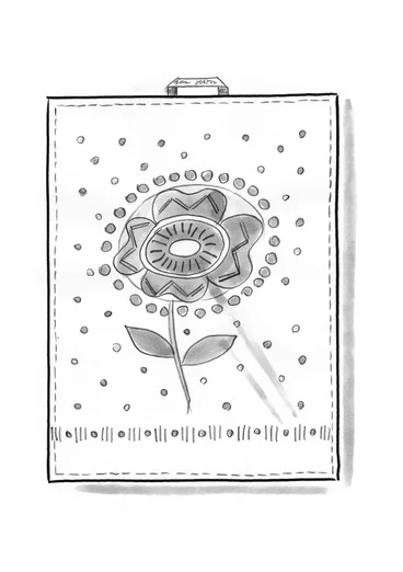“Tulipanaros” kitchen towel in organic cotton - flax blue