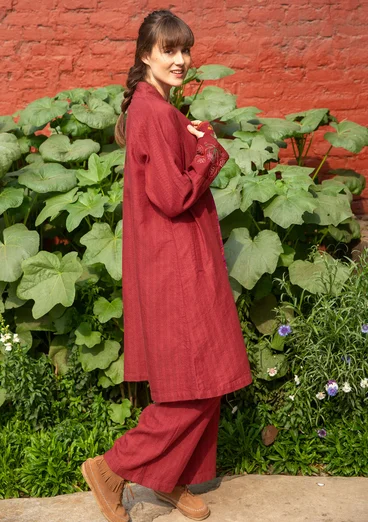 Frakke "Woodland" i økologisk bomuld/hør - agatrød