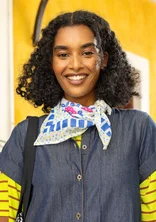 Skjerf «Sophie» i økologisk bomull - brilliantblå